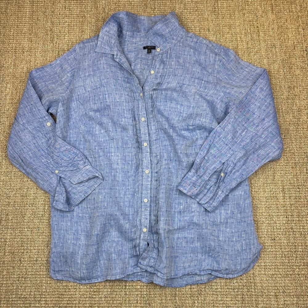 🌿 Talbots | 100% Linen Button Down | Size 1X | Periwinkle Blue